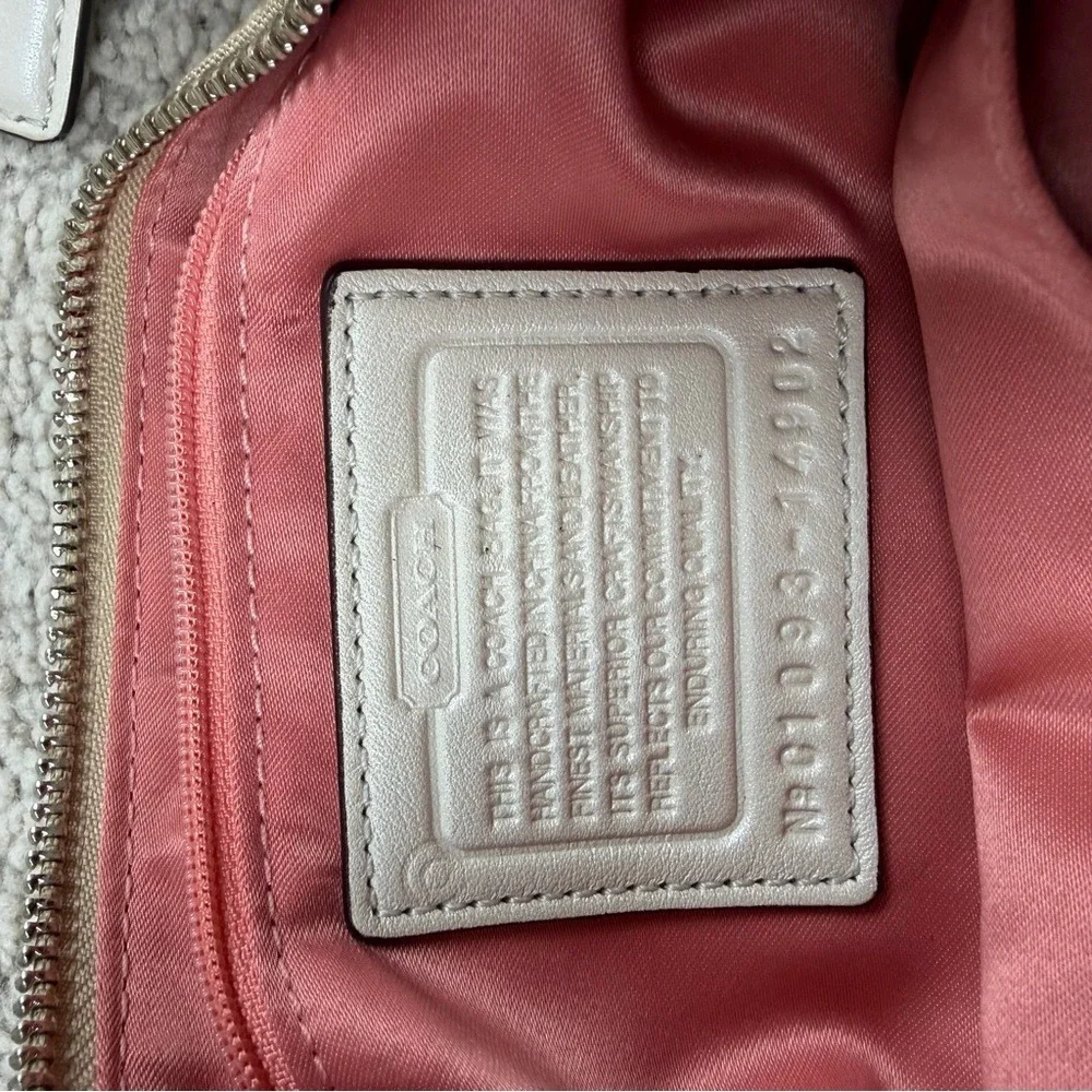 COACH Kristin Op Art Signature East West Crossbody‎ Sateen Shoulder Beige Canvas